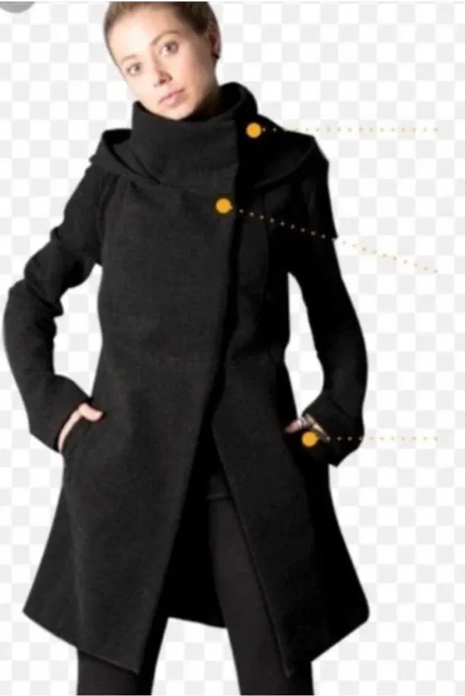 Betabrand by Melissa Fleis All-Day Mock Neck Hooded Stretch Coat Size Medium - Image 11