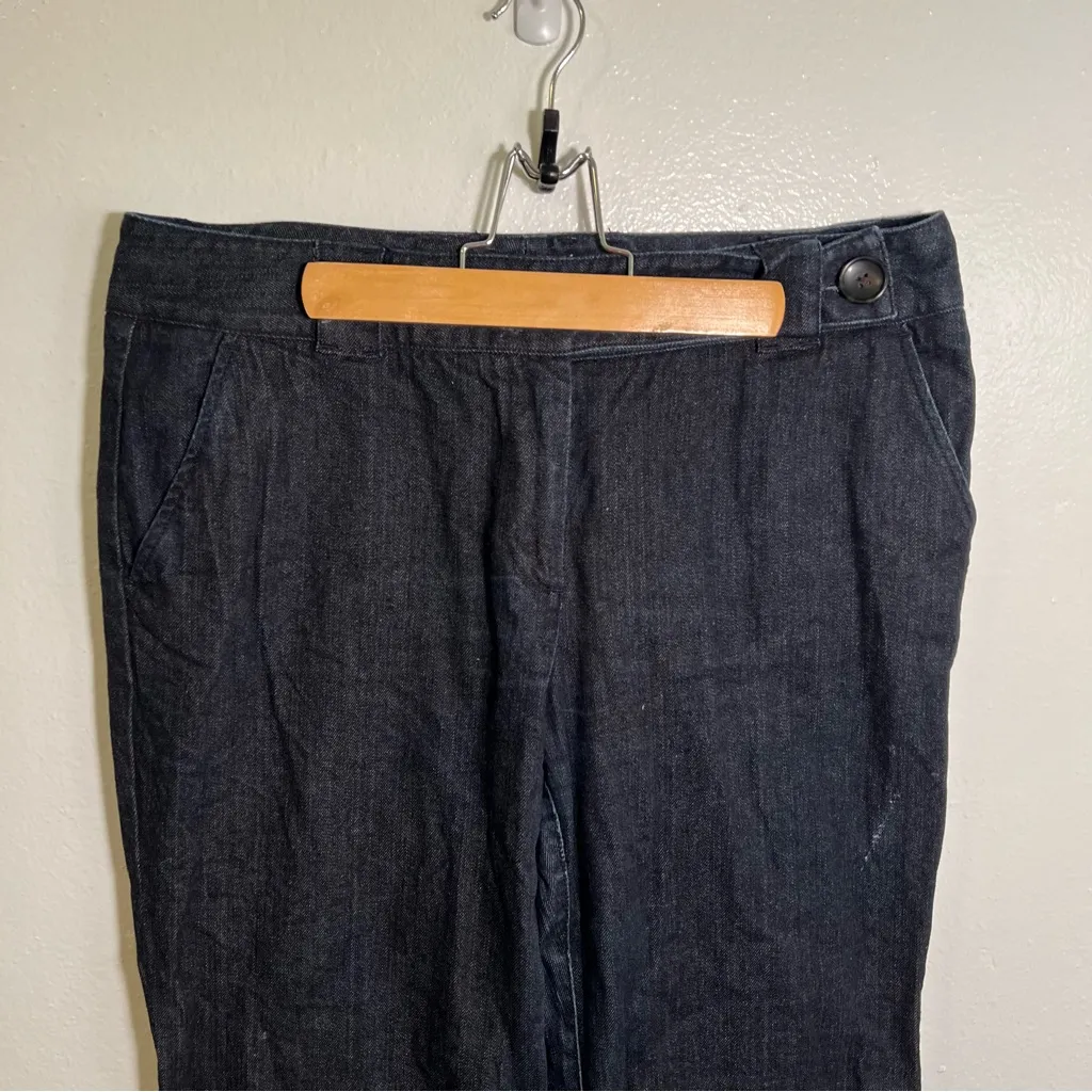 Vintage Talbots Trouser Jeans Dark Wash Wide Leg 12P - Image 2