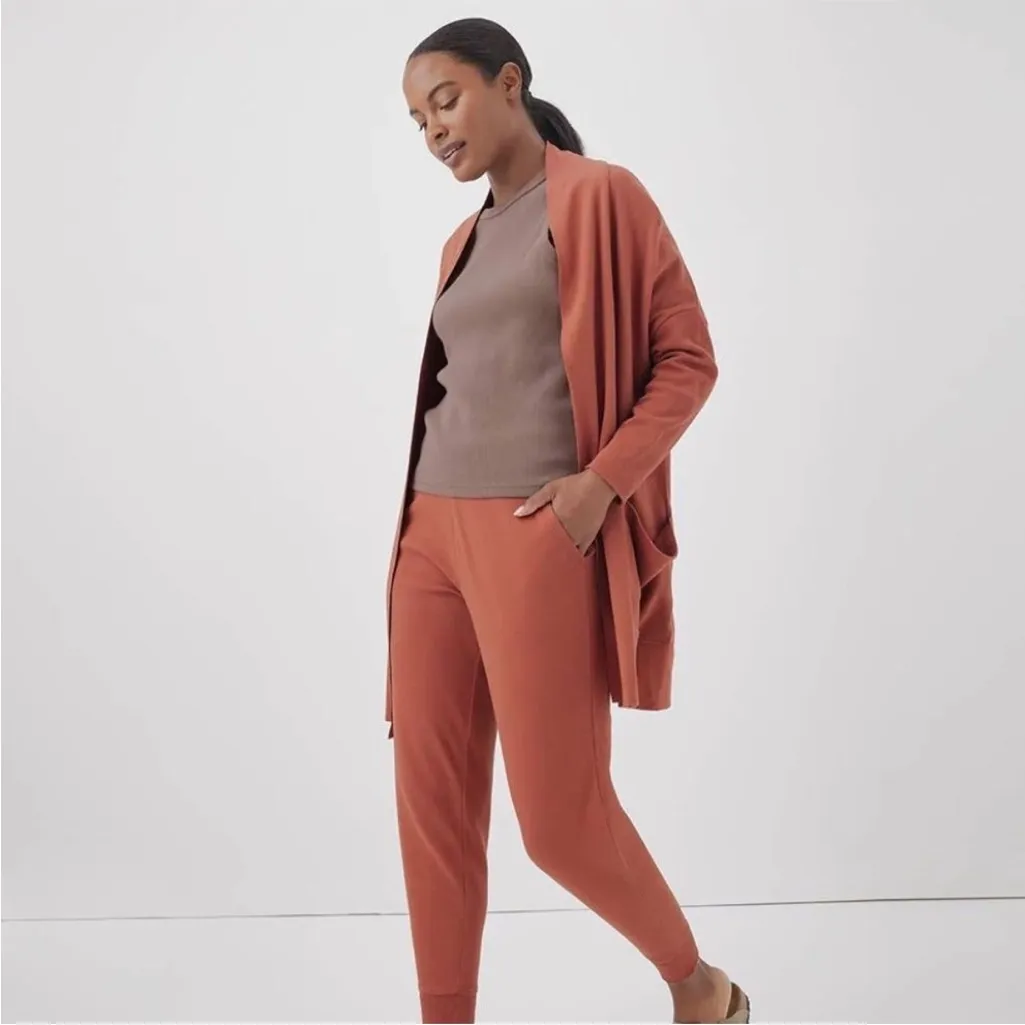 PACT Airplane Wrap Cardigan in Baked Clay NWT size M/L 100% Organic Cotton - Image 8