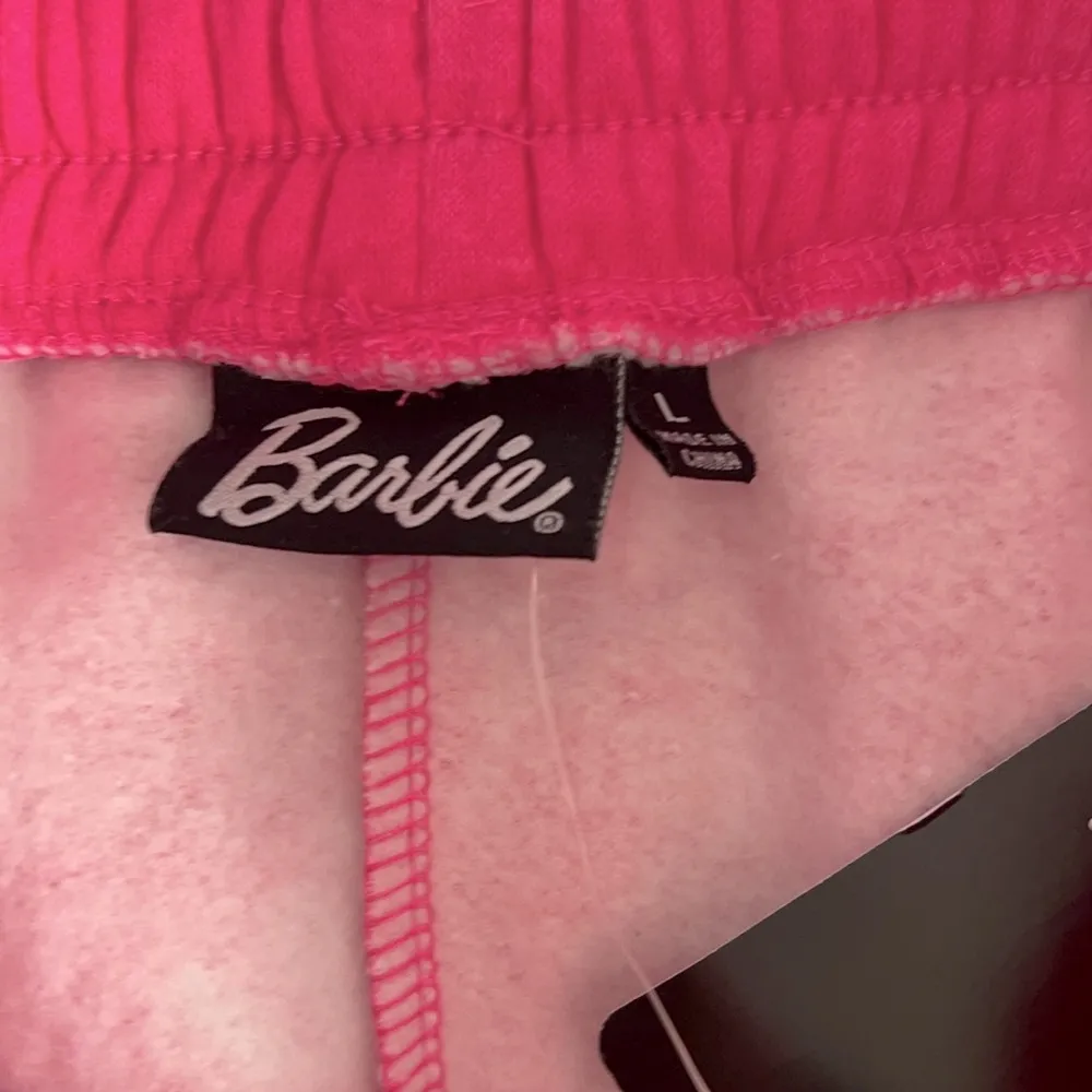 Barbie Sweat Shorts Color Pink With Barbie all over Size L NWT Size L - Image 4