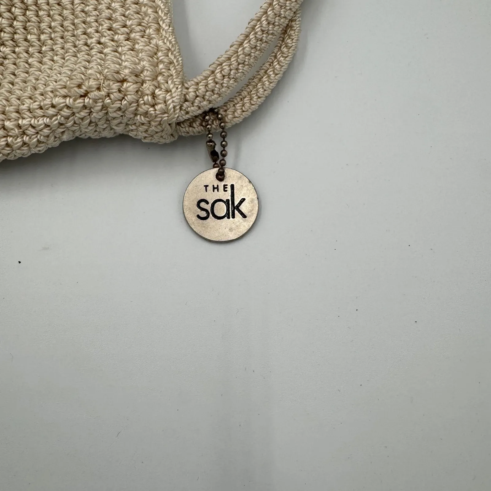 THE SAK Crochet Crossbody Bag Tan Beige Woven Shoulder Purse - Image 5