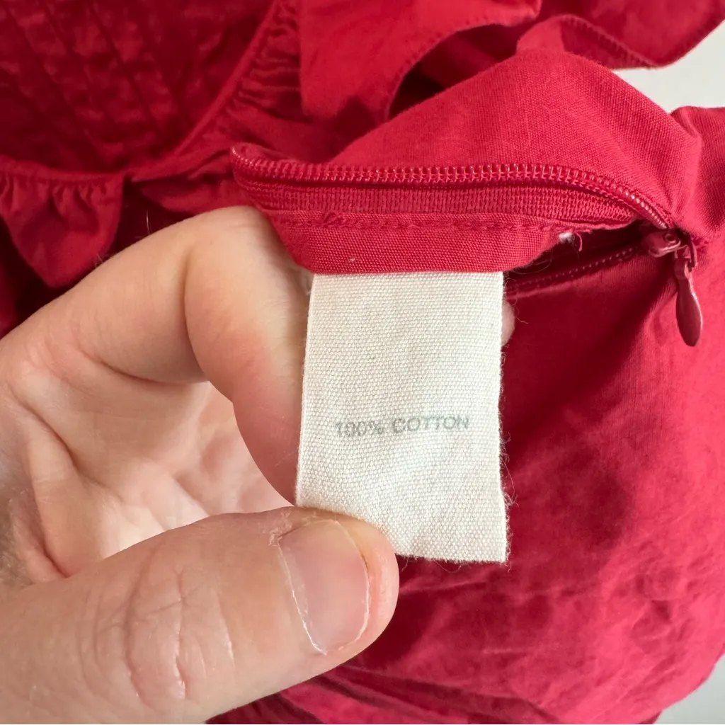 Anthropologie Forever That Girl Pintuck Pleated Ruffled Blouse Red Small - Image 4