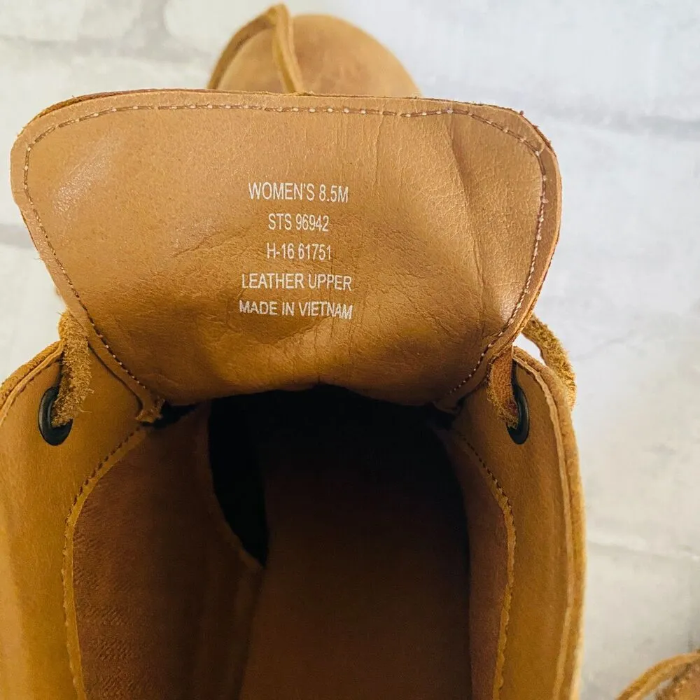 Sperry Harlow Burnished Leather Wedge Lace Up Bootie in Cognac Sz 8.5 - Image 8