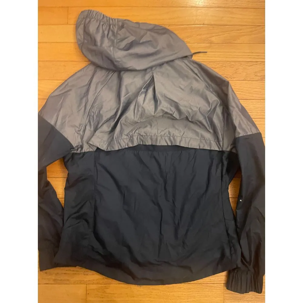 Nike‎ Y2K Vintage Hooded Windbreaker Women's medium Red Tag Swoosh black gray - Image 6