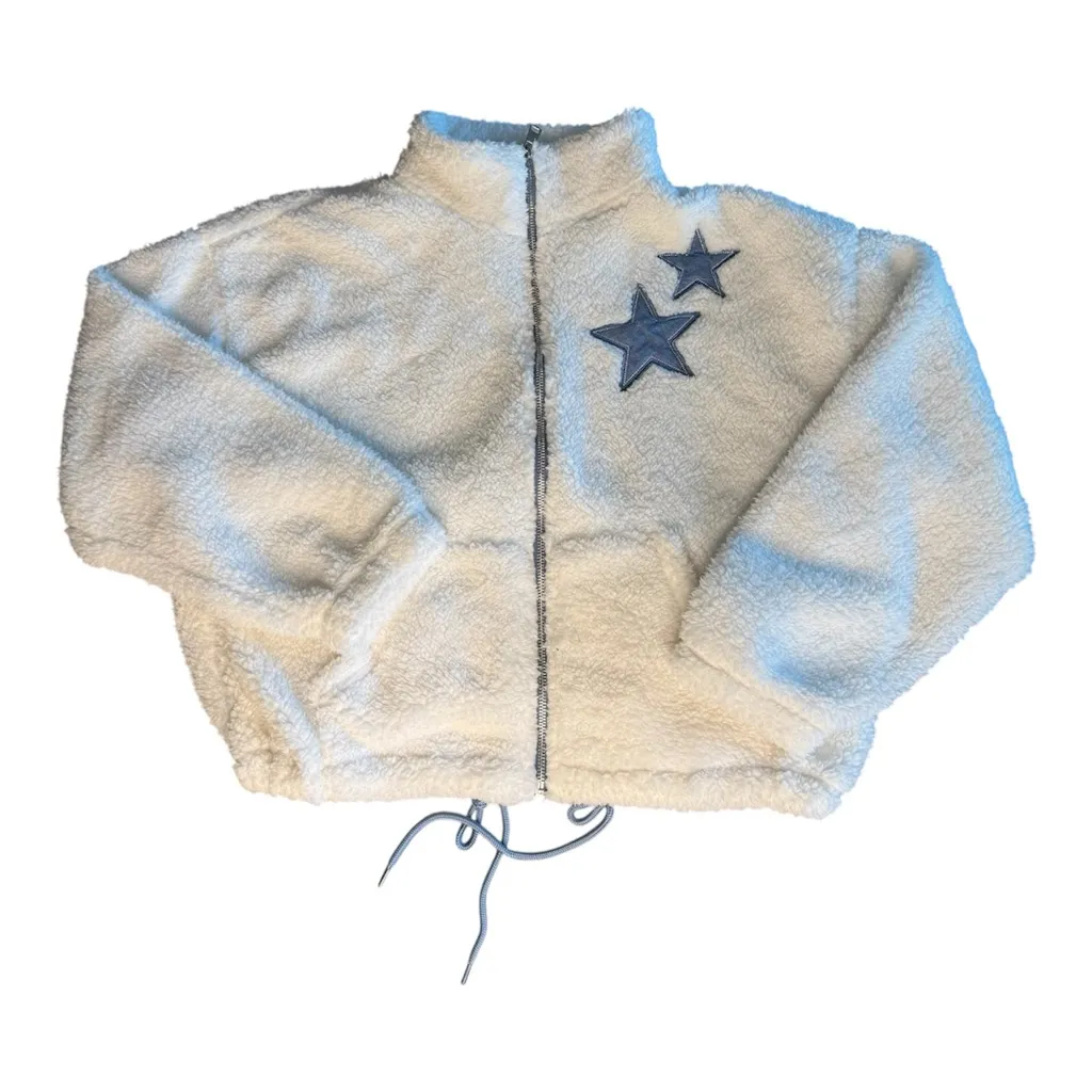 Madden Girl White Sherpa Jogger Set Star Accent - Image 5