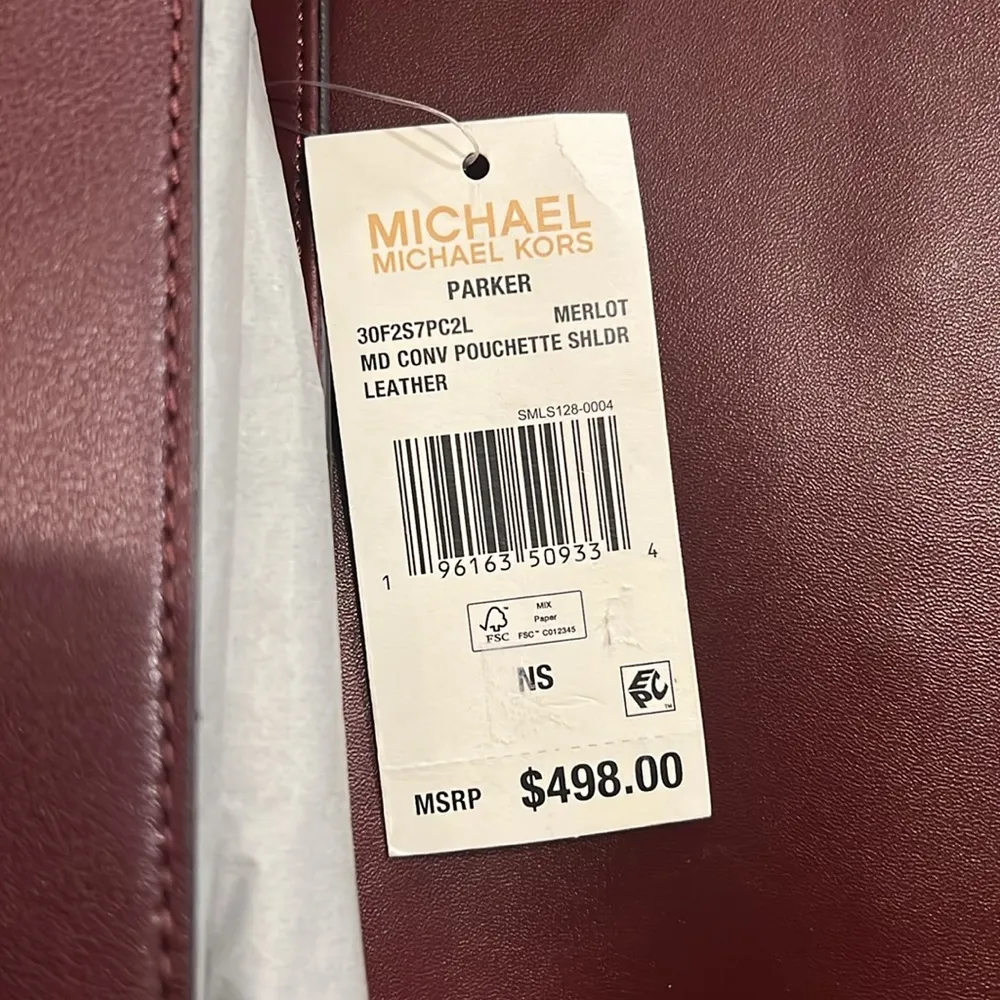 NWT Michael Kors Parker Medium Convertible Pouchette Shoulder Bag Retail $498 - Image 9