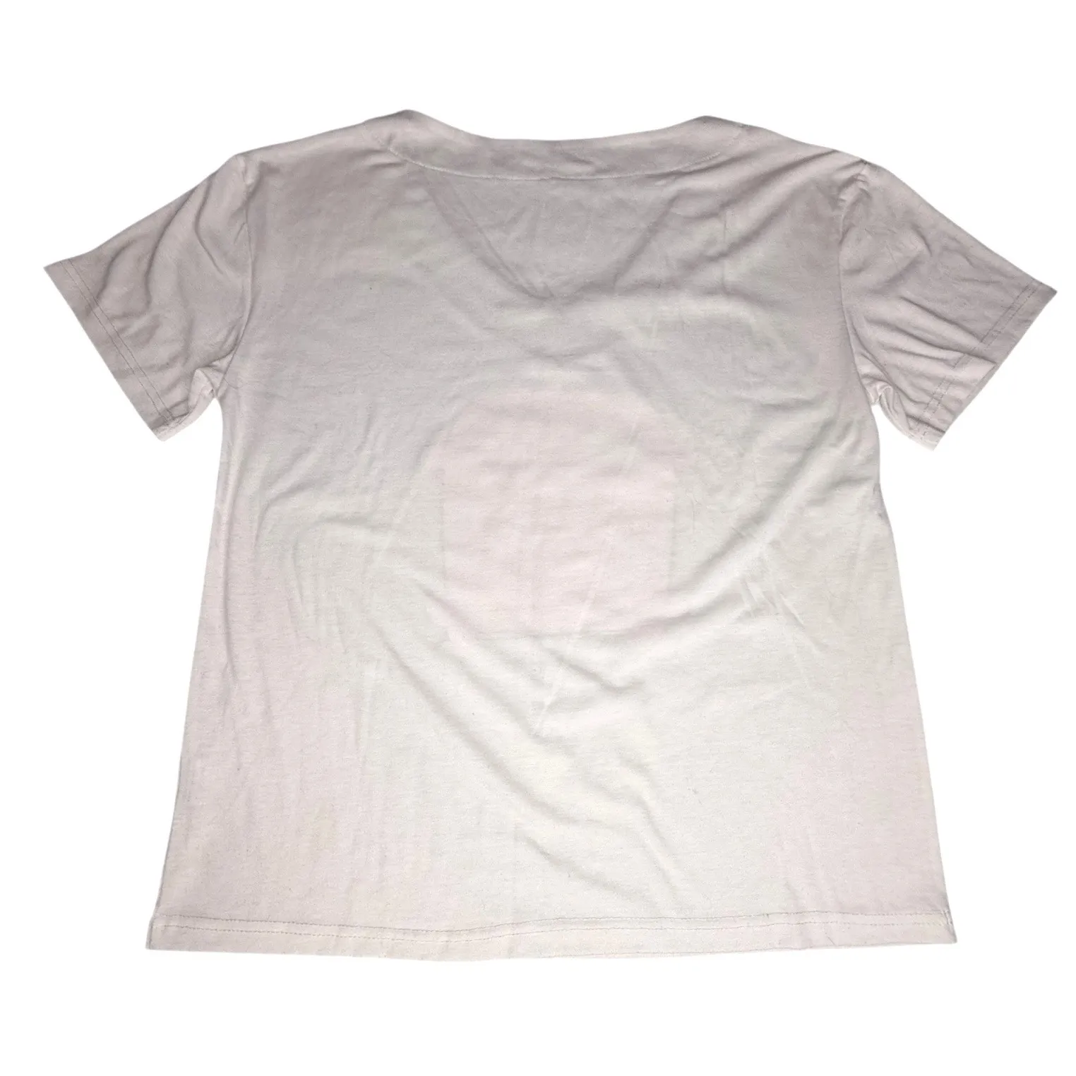 Misslook Peace Hippie Van Beach Bus GRAPHIC TEE Women's MED White V - Image 3