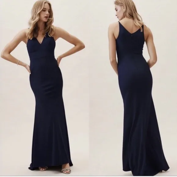 BHLDN Midnight Jones Sleeveless Maxi Dress Sz 4 wedding bridesmaid - Image 2