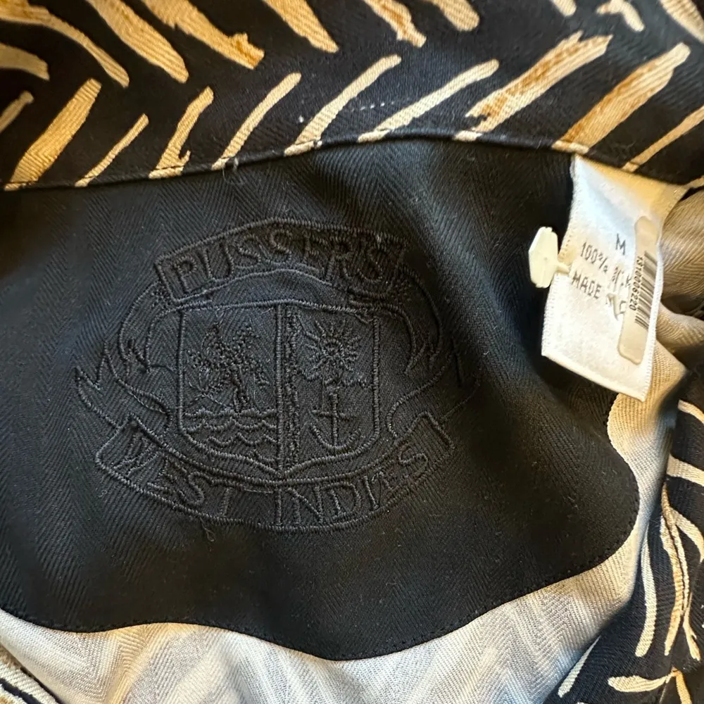 Vintage Pussers West Indies 100% Silk Capri set Shirt M Pants Large Black Size undefined - Image 7