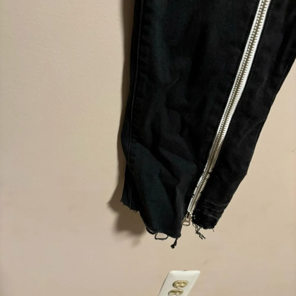 Current/Elliott The Dallon Zipped Straight Black Gray-  Size 25 - Image 6