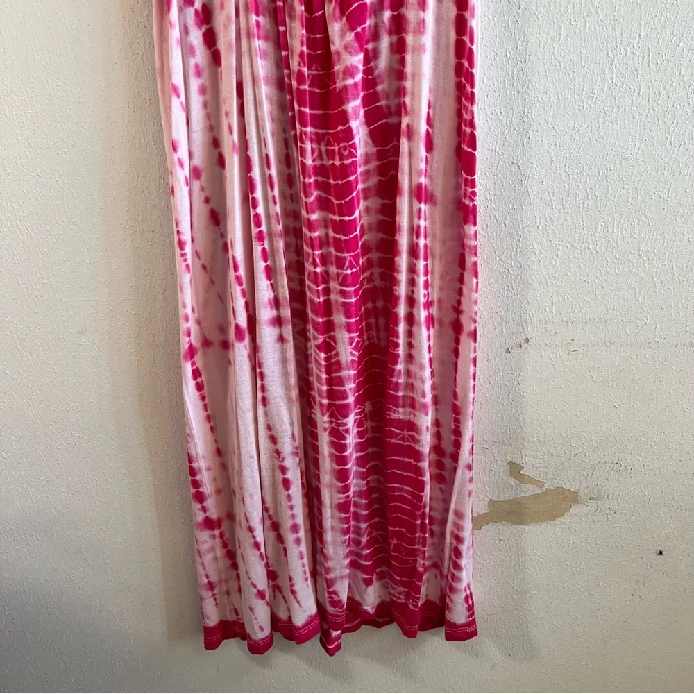 PJ Salvage Nightie Pink Tie Dye & Embroidered Neckline Nightgown Sz S GUC - Image 5