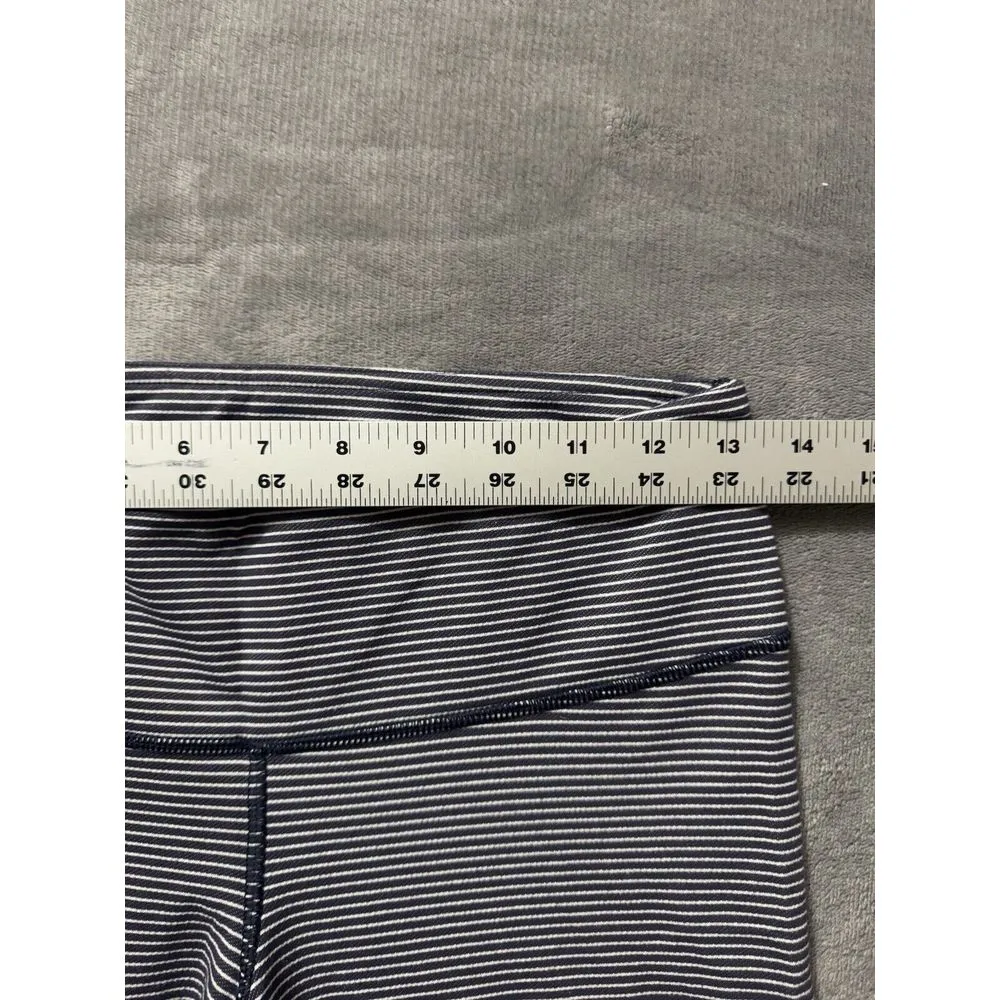 Lululemon  Women's Wunder Under Pant Super Stripe Cadet Blue‎ White Size 6 - Image 6