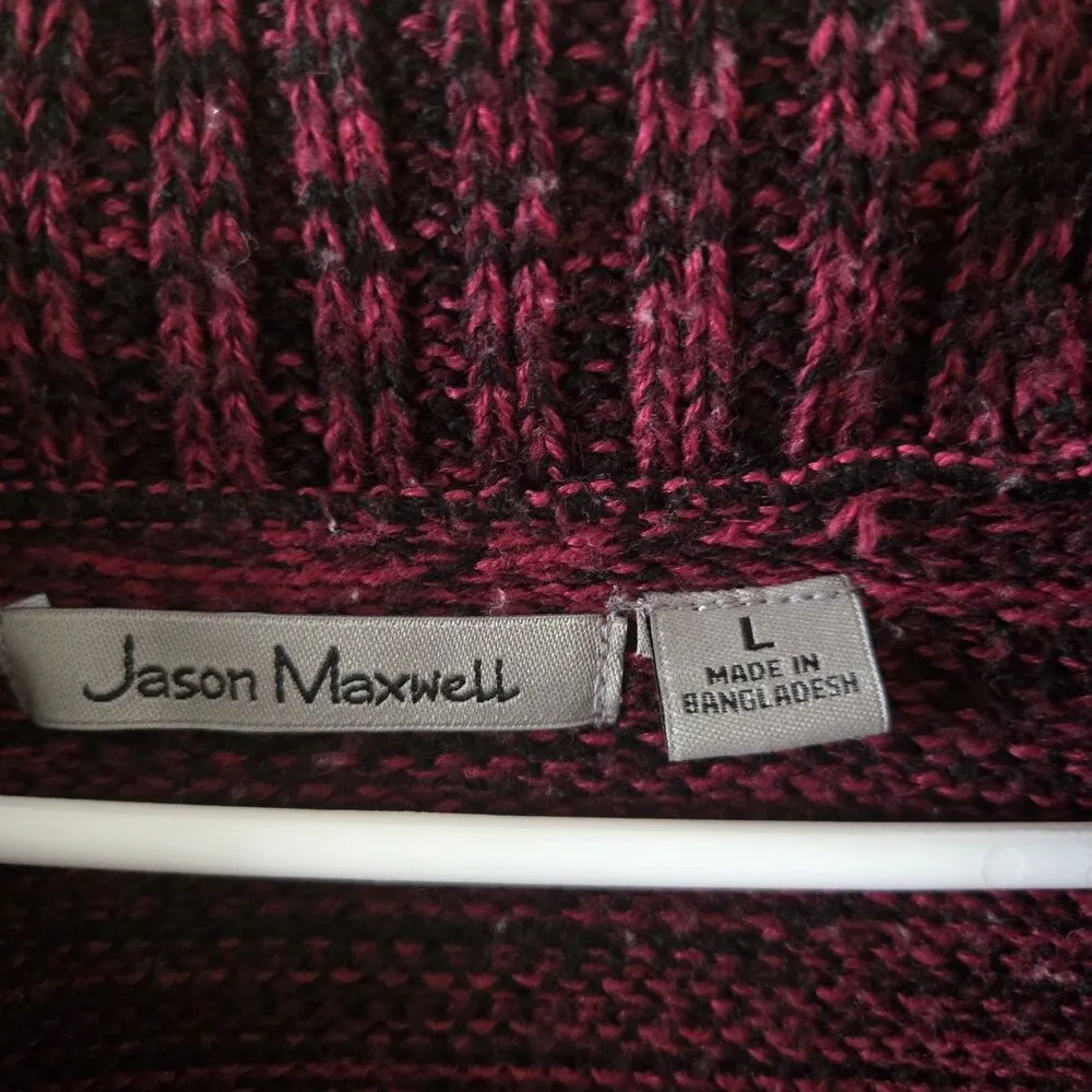 Jason Maxwell  Pullover Cowlneck Sweater Womans Size Large Striped Pattern - Image 2