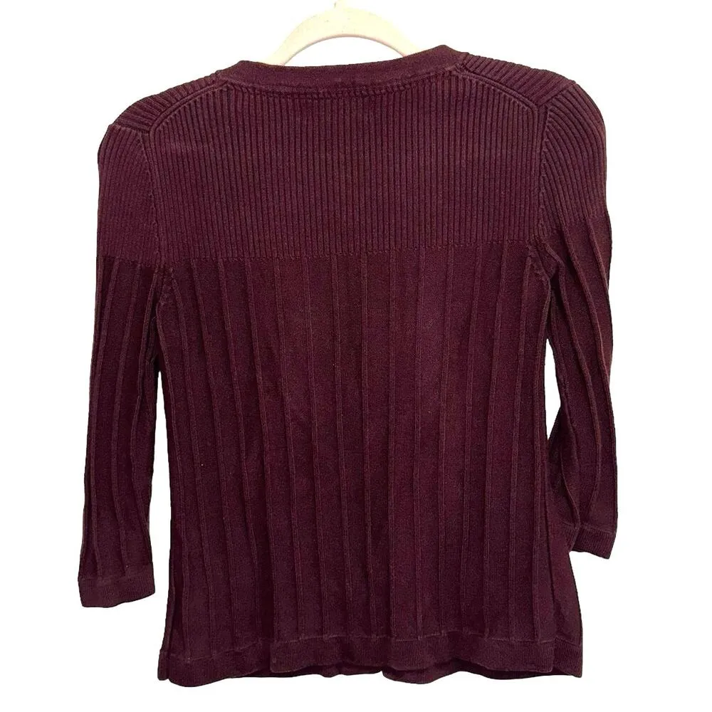 Eddie Bauer Ribbed Button-Up Cardigan Sweater - Image 2