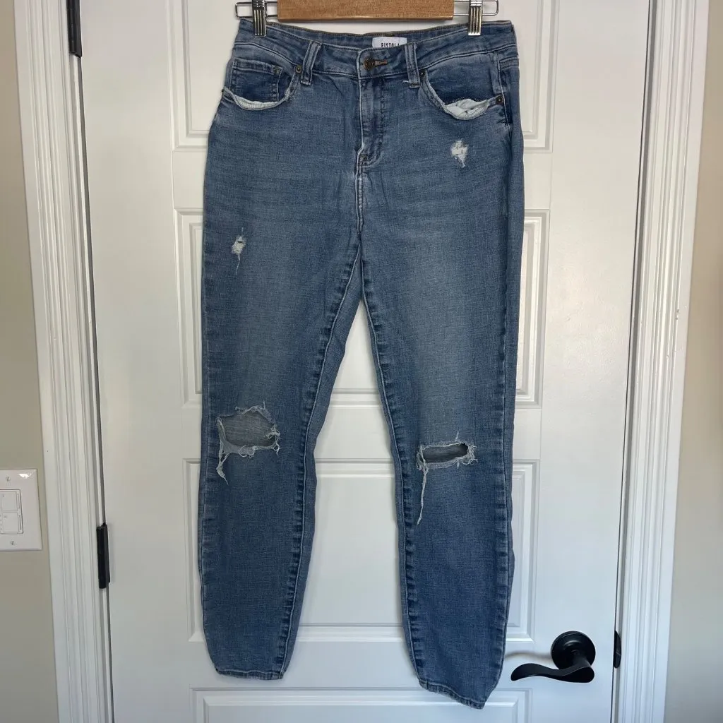 Pistola Distressed Skinny Jeans Women's Size 28 Blue Denim Cotton Rayon FAIR - Image 2