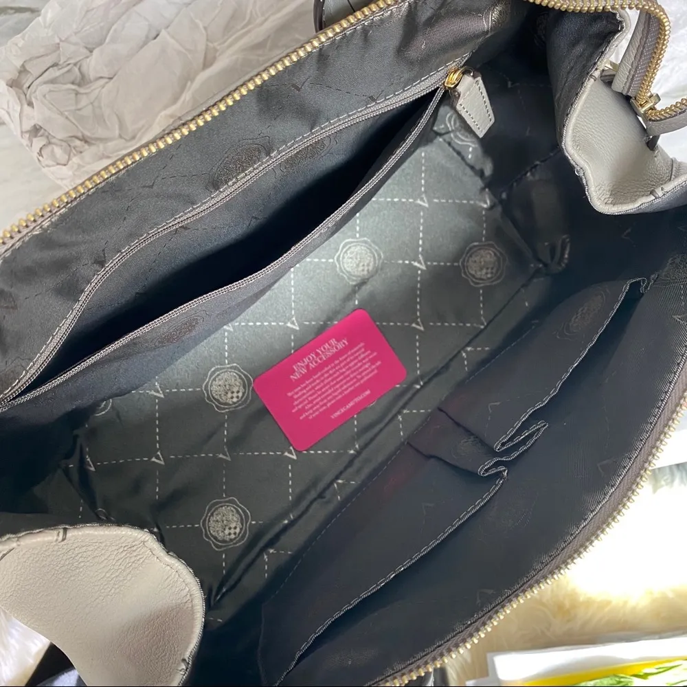 Vince Camuto Jess Satchel in Grey Leather - Image 9