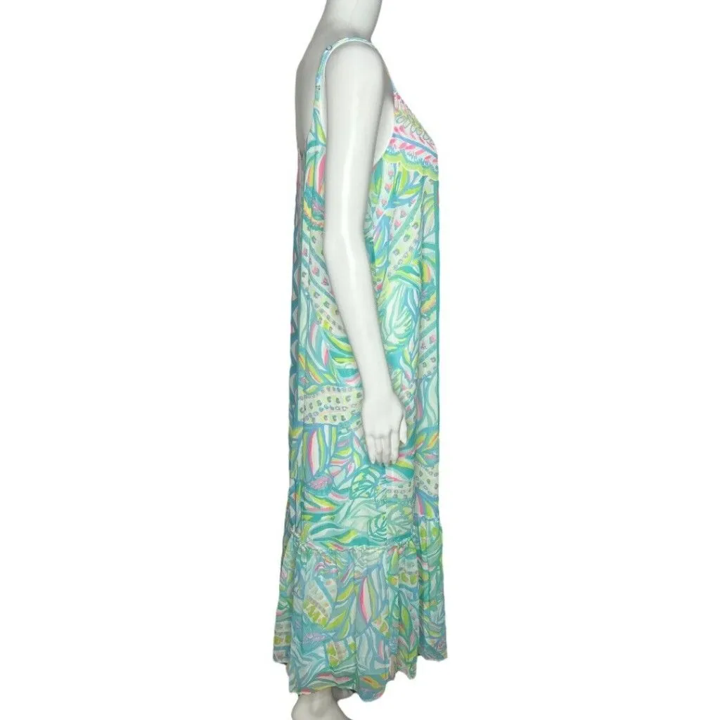 Lilly Pulitzer Dress Women Small Winni Midi Colorful‎ Tropical Sleeveless Preppy - Image 2