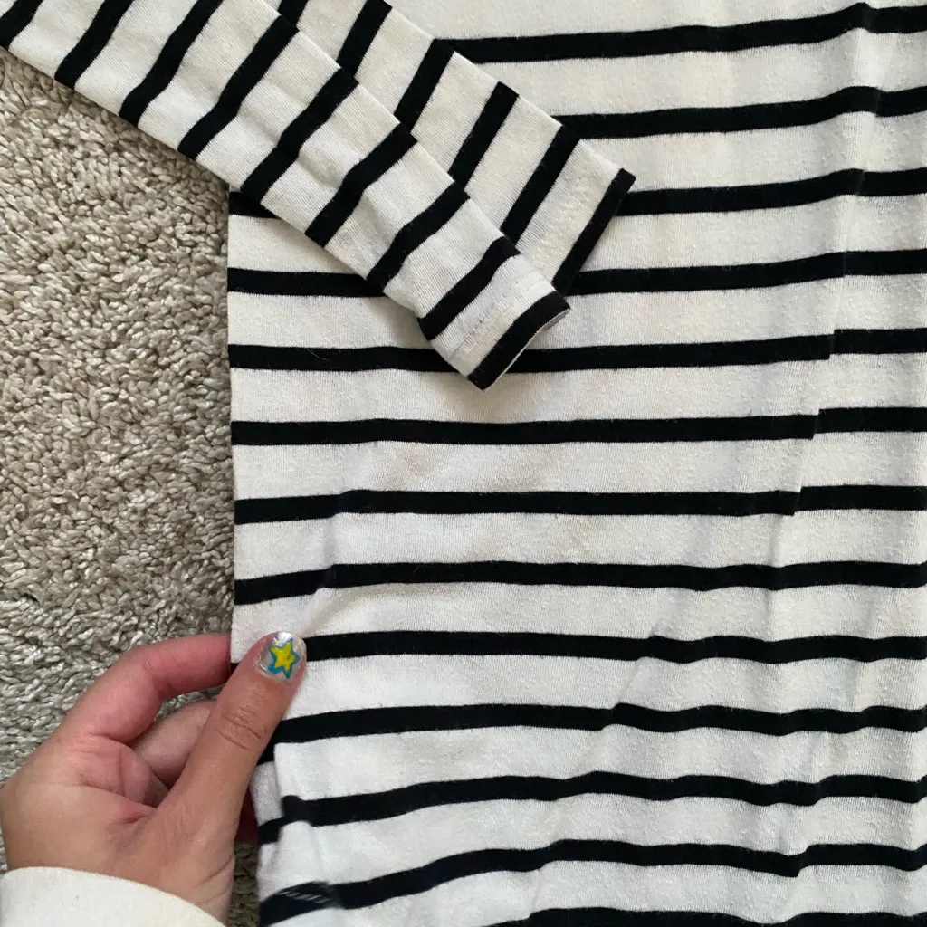 BP Black and White Striped Long Sleeve Top - Image 6