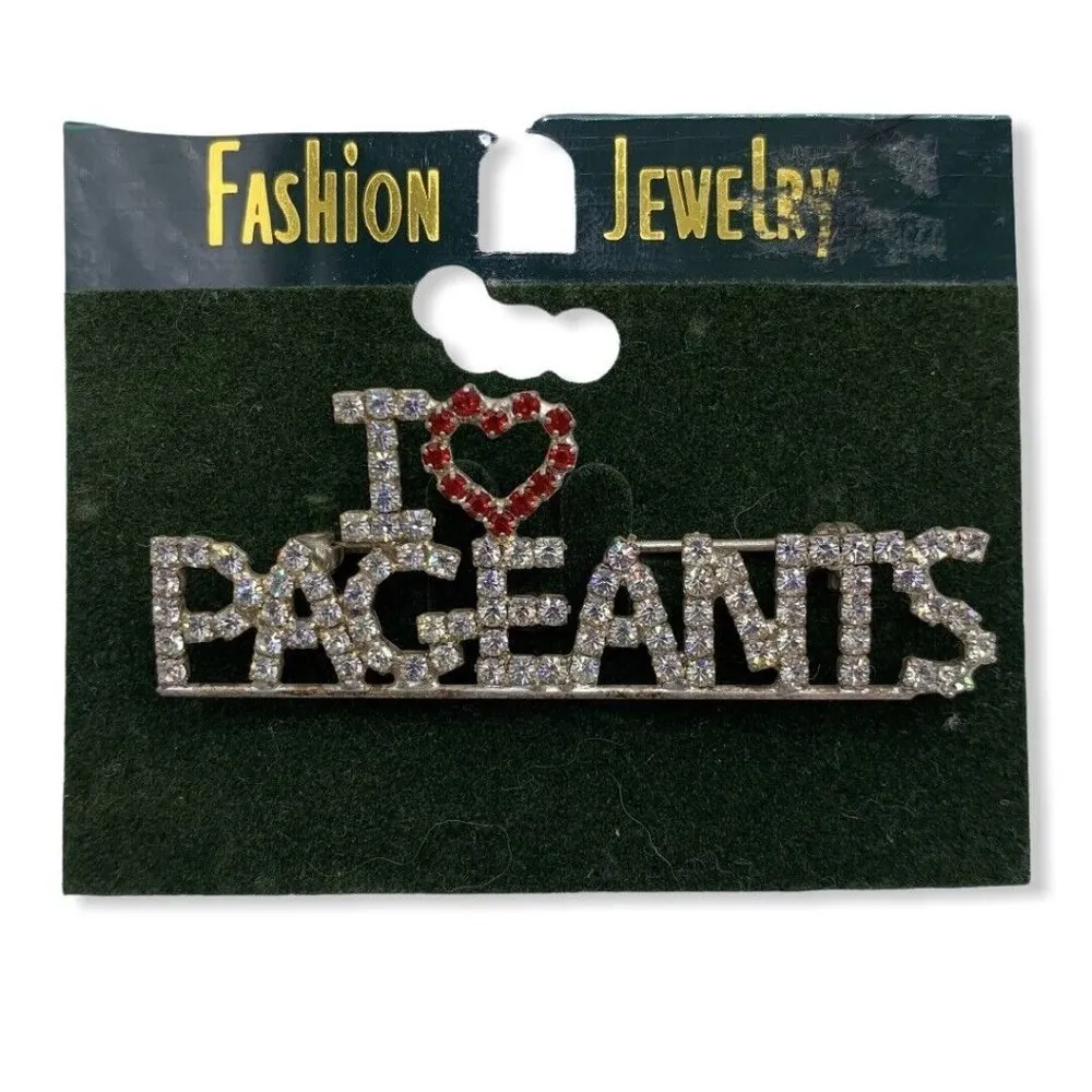 I ❤️ Heart PAGEANTS Brooch Pin Collectable Bling New 2.5” X 1.25” - Image 4