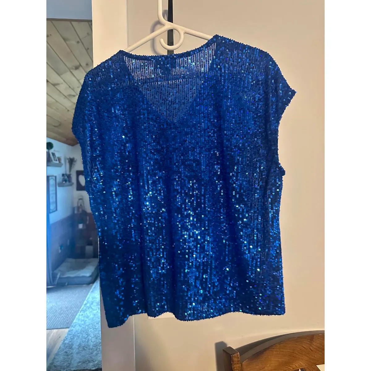 CeCe sequin dress shirt sz L - Image 3
