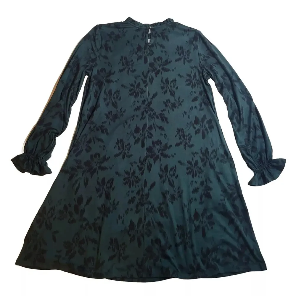 Maurices 24/7 Dress Womens Plus Size Green Black Floral Print Knee Length - Image 6