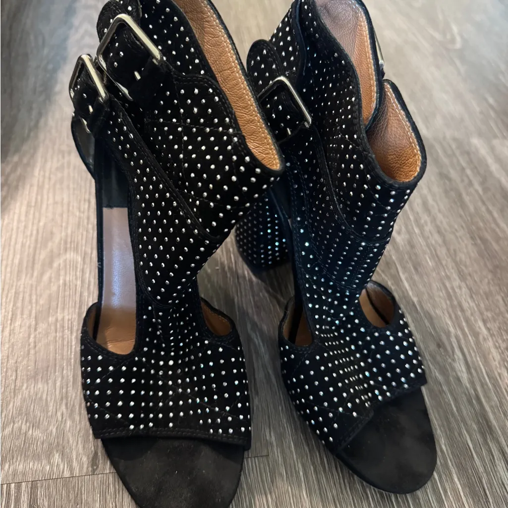 Laurence Dacade Sparkly Block Heels Black Size 6.5 - Image 4