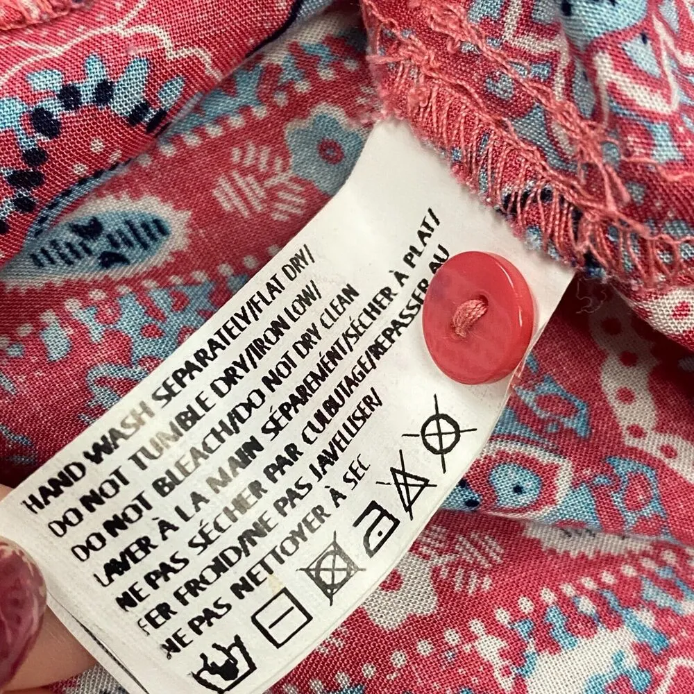 Altar’d State Women’s Small Printed Mini Swing Bell Sleeves Dress Vacation Tour - Image 6