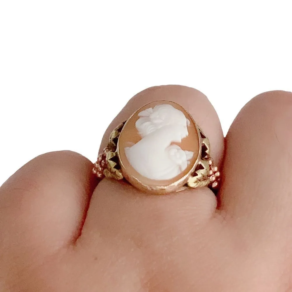 10k 10KT Black Hills Gold Cameo Yellow Gold Ring Sz 7 - Image 4