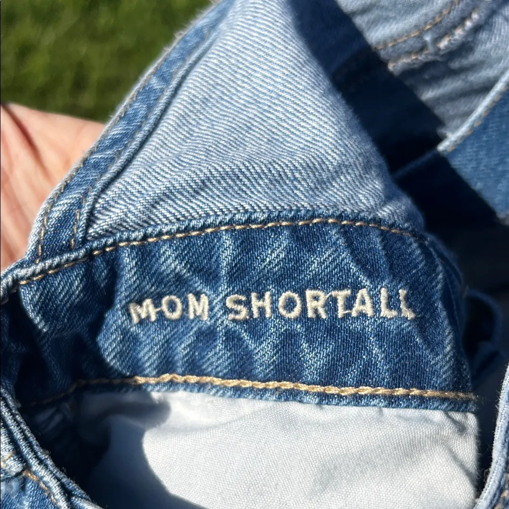 American Eagle Outfitters Blue Denim Mom Shortall Romper Size 4 - Image 4