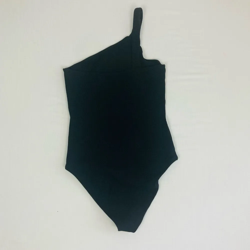 Gauge 81 Rochelle black micro rib asymmetric strap bodysuit. Sold@Revolve. XS - Image 6