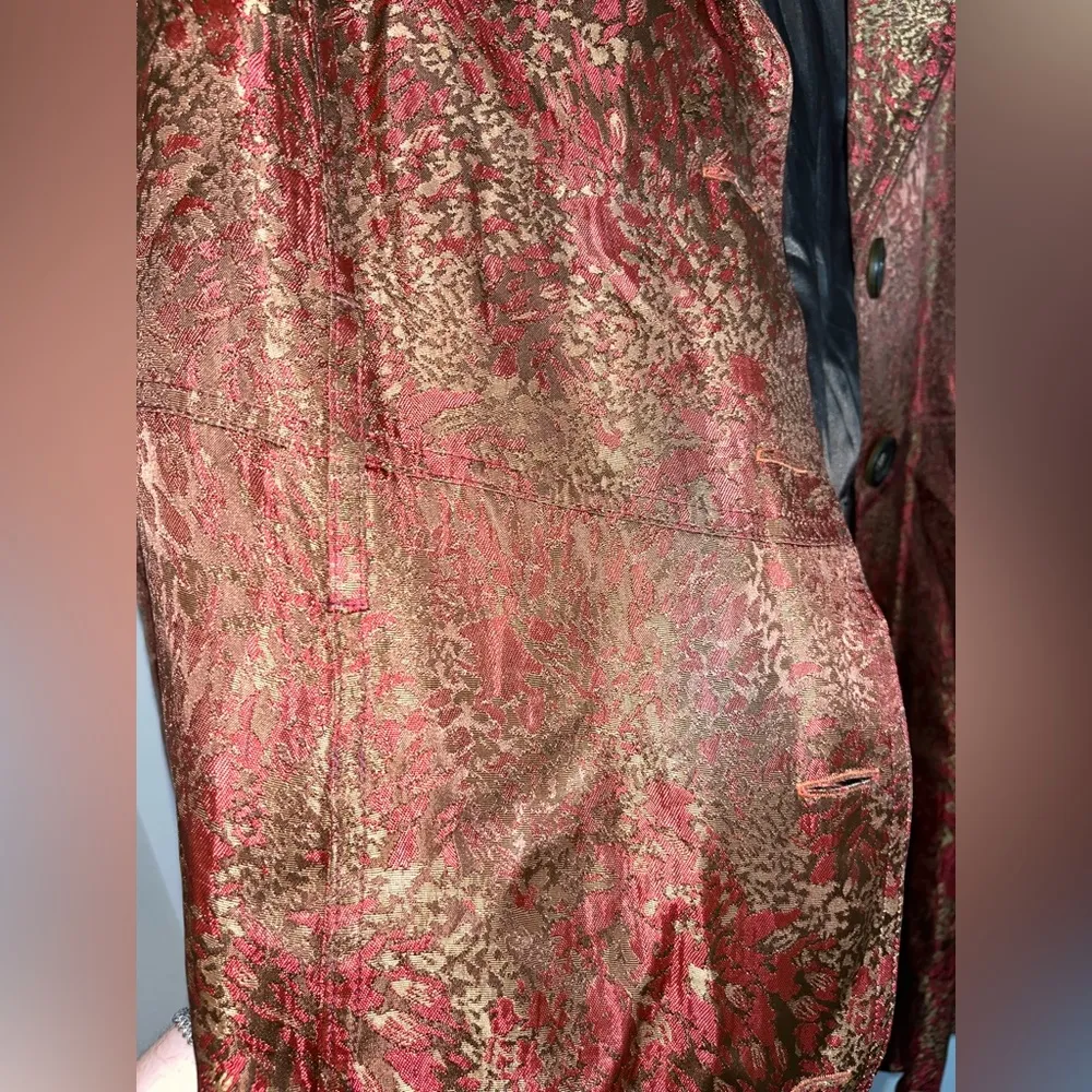 Suzette Vintage  5 Button Jacket Overcoat Sz Large Rust Copper Lined Belted - Image 3