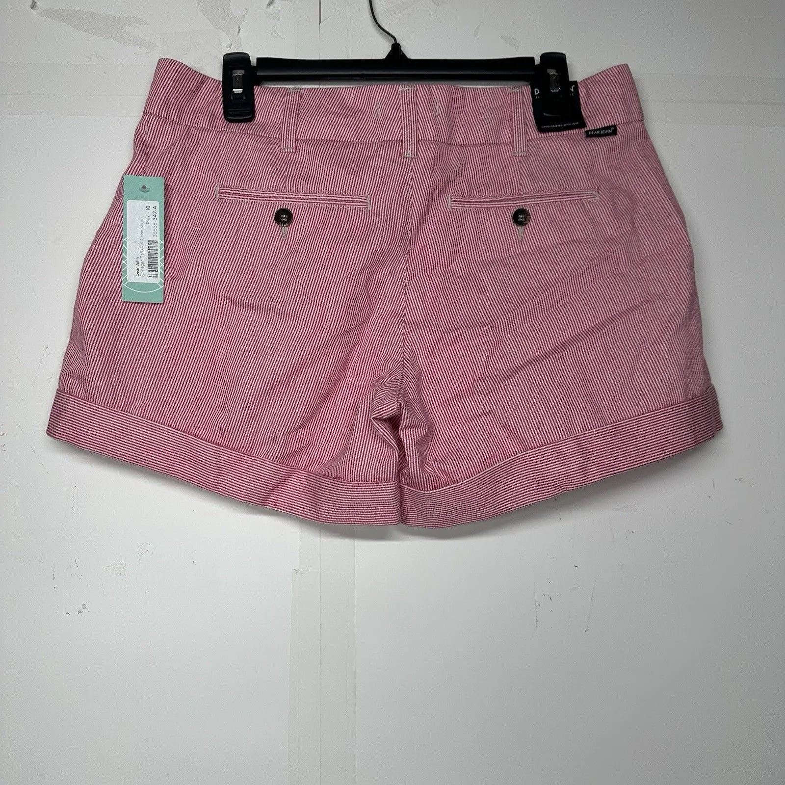 Dear John Women's Size 30 Pink Striped Cuffed Shorts Casual Summer Cotton Blend - Image 10