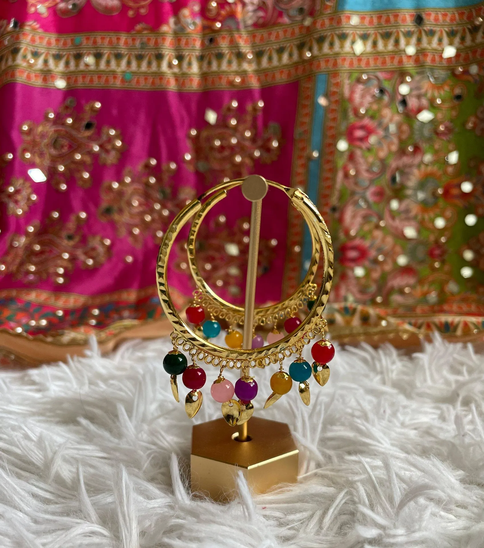 Golden Hoop Earrings Gold - Image 11