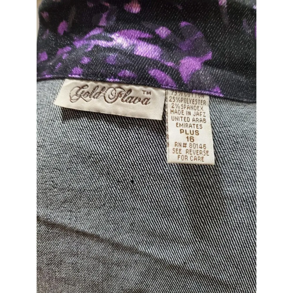 Gold Flava Purple/Black Cotton Long Sleeve Single Breasted Fitted Blazer Size 16 - Image 9