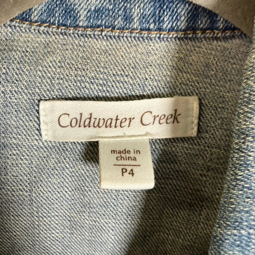 Coldwater Creek Denim Jacket Womens P4 Embroidered Western Jean Coat - Image 2