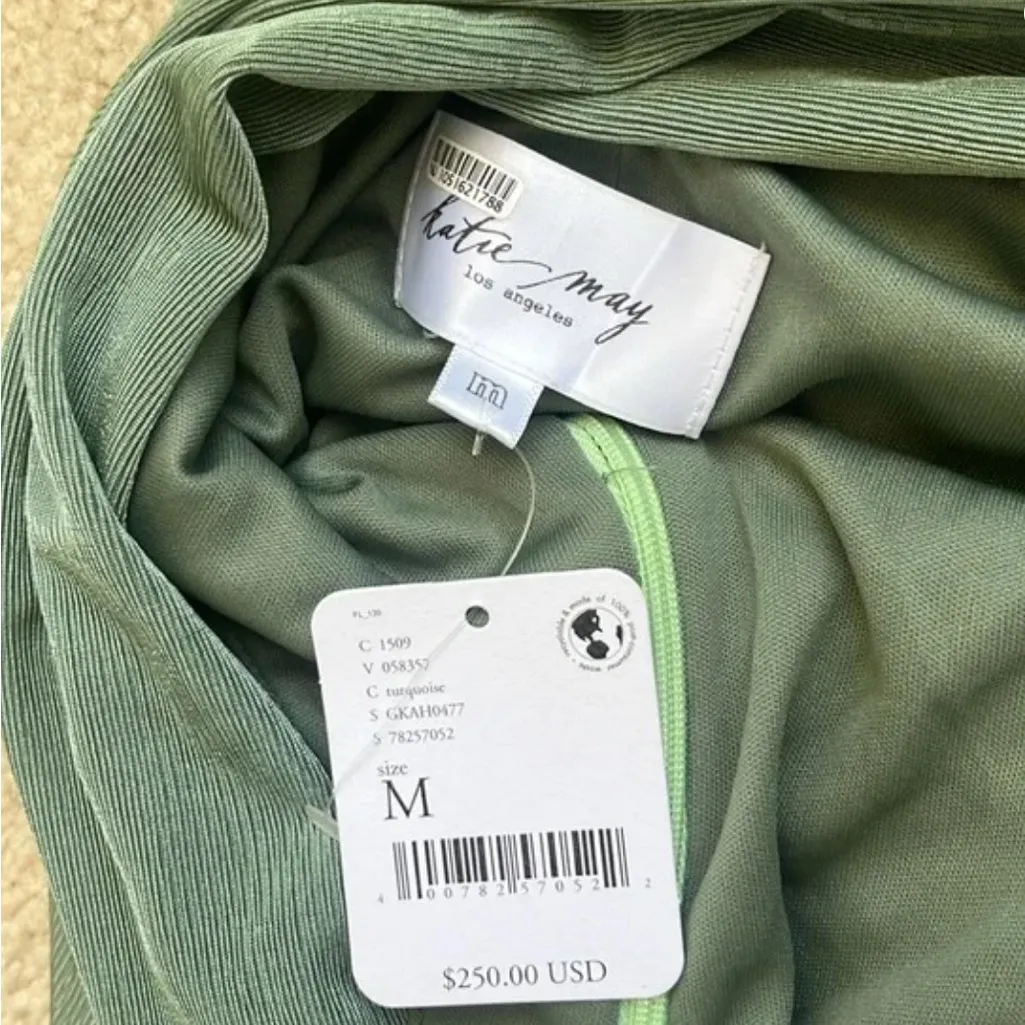 NWT Katie May Gina K Ruched Asymmetrical Low Back Midi Dress in Women's Medium - Image 8