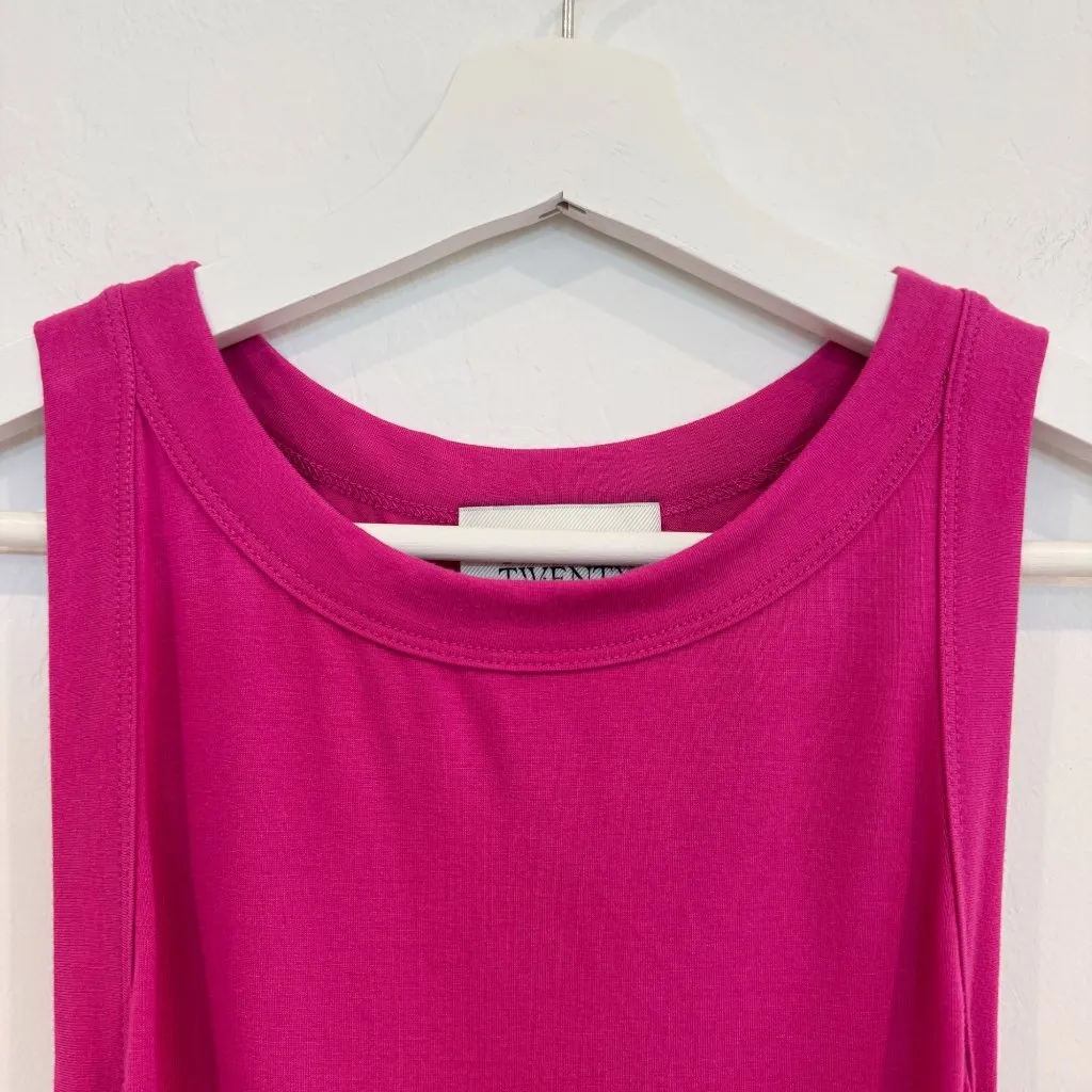 NWT Fifteen Twenty Ruched Side Tank Top in Bright Pink Casual Basic Size Small - Image 3
