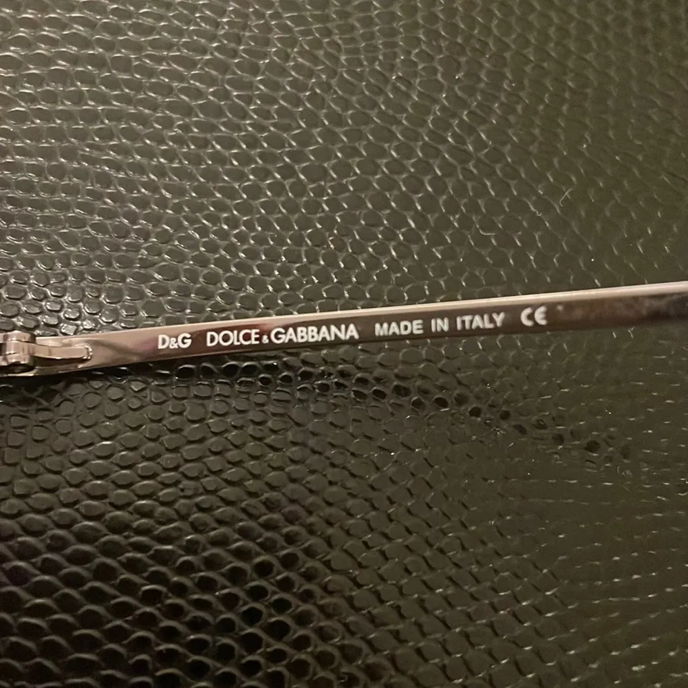 Dolce & Gabbana Wire Rim Eyeglasses Silver Rectangle White Zipper Case - Image 11