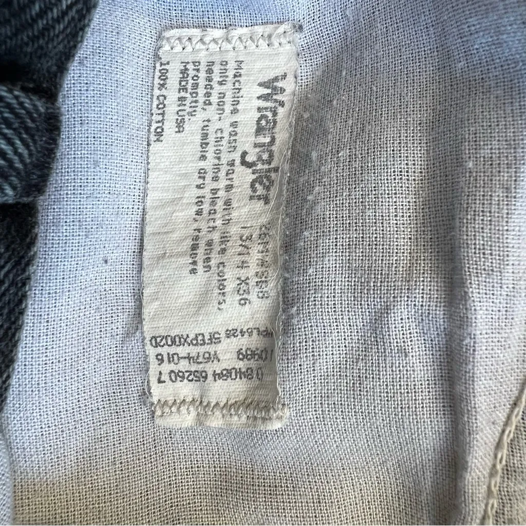 Vintage Wrangler Black Button Fly Jeans Women’s 13/14 x 36 USA Made - Image 6