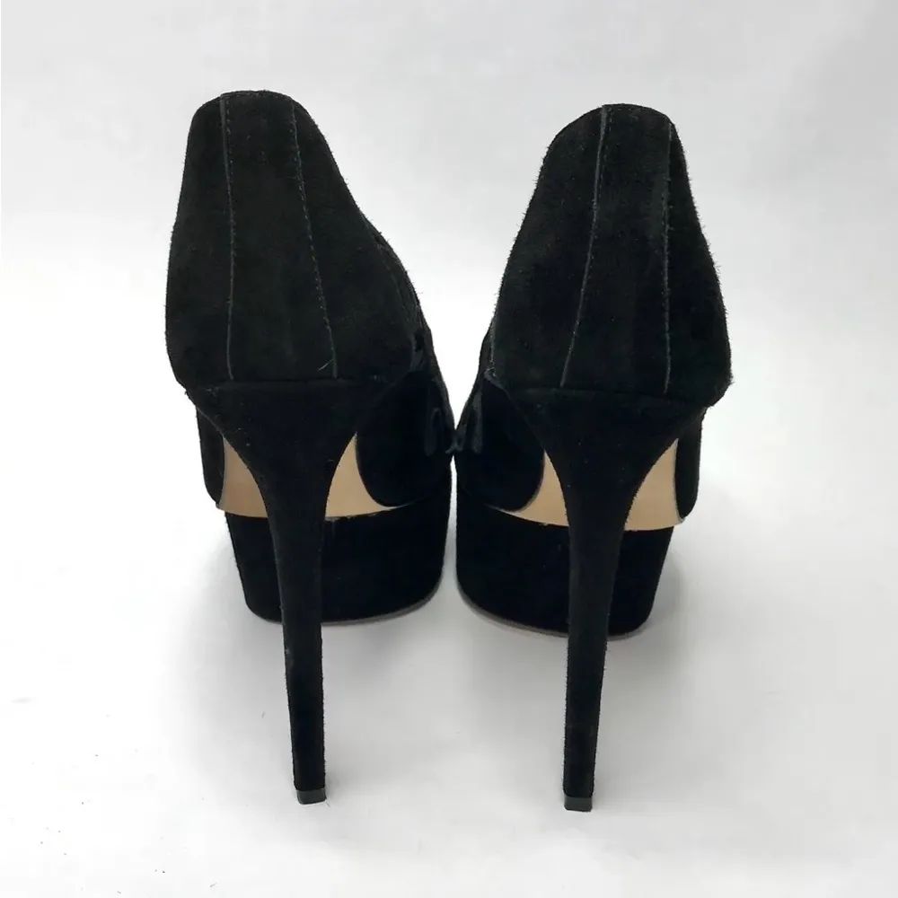 🎯Olcay Gulsen Black Platform Mesh Designer Heels Pumps 37 Size 7 - Image 8