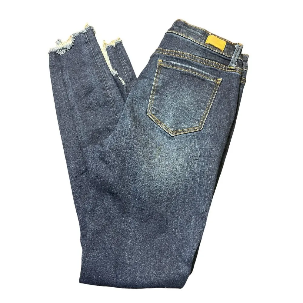 Simple Society Distressed Jeans Raw Hem Blue Size 5 NWT - Image 4