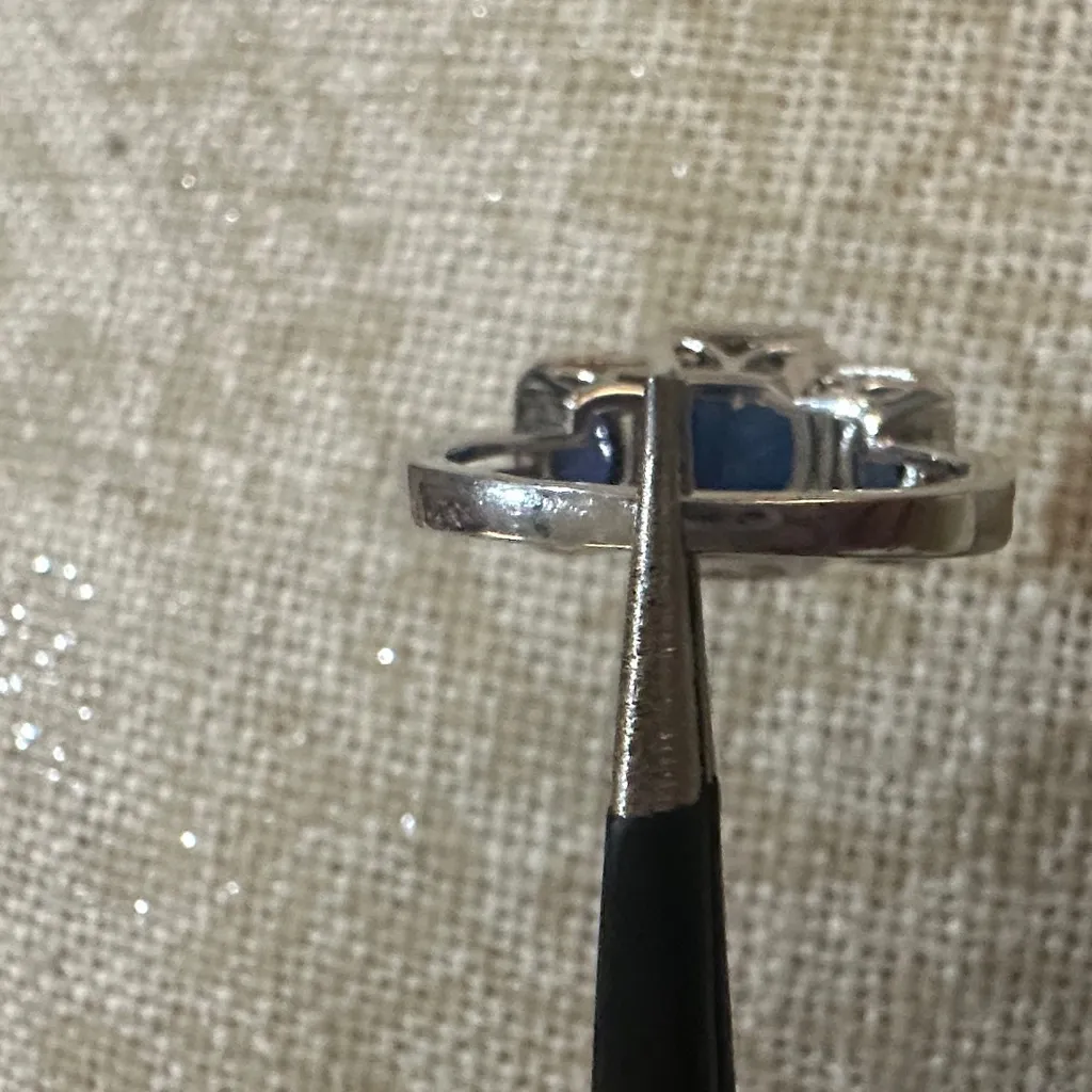 Elegant Blue Gemstone Ring Size 6 - Image 3