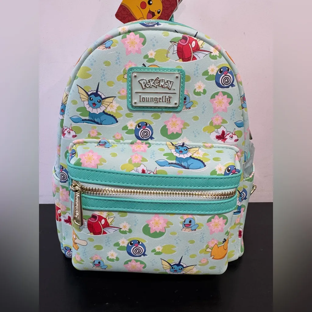 Loungefly Pokémon Water Type Lily Pad Allover Print Mini Backpack - Image 3