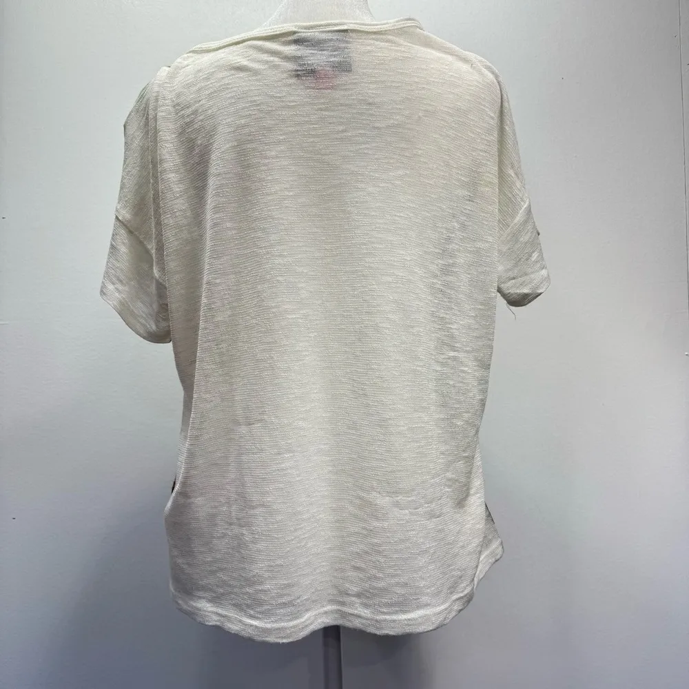 Romeo & Juliet Couture Lightweight Slub Tribal Boho Short Sleeve Top Size Small - Image 6