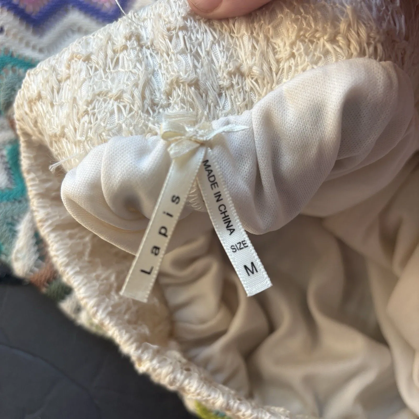 Vintage Lapis Crochet Chevron Knit Skirt Mini A - Image 6