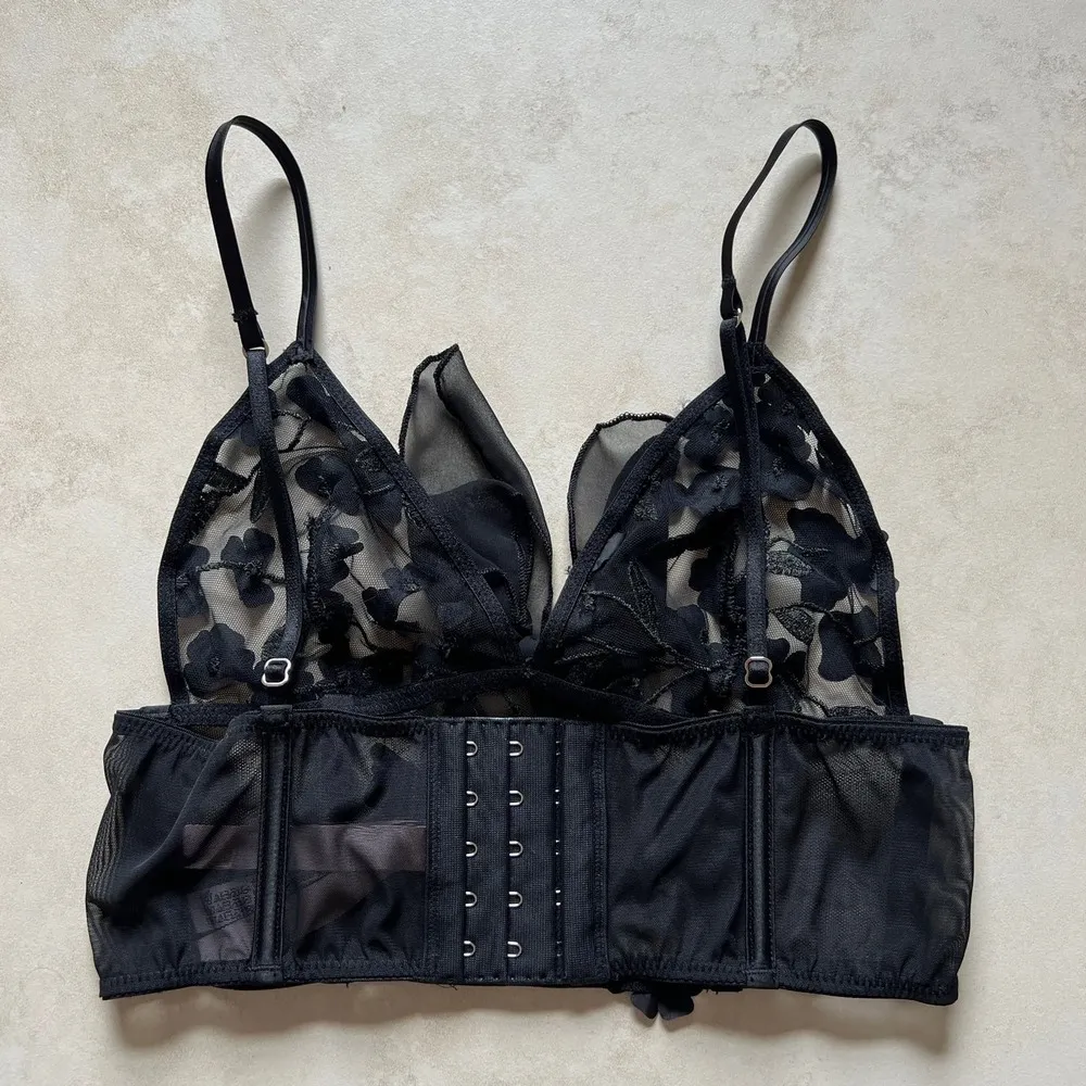 NWOT Victoria's Secret Dream Angels Black Sexy Floral Front Bow Bra Bralette - Image 4