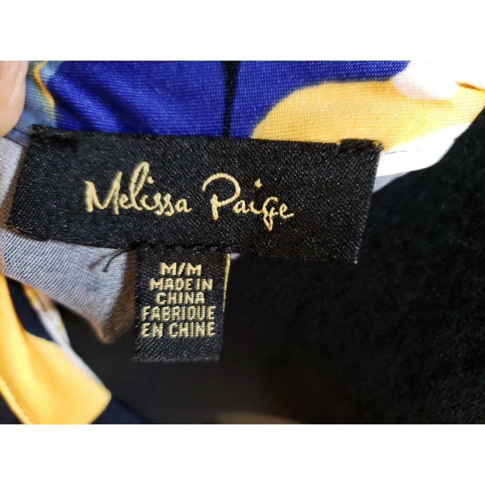 Melissa Paige Blouse Women's Multicolor Size M Long Knot Sleeves Floral Print - Image 10