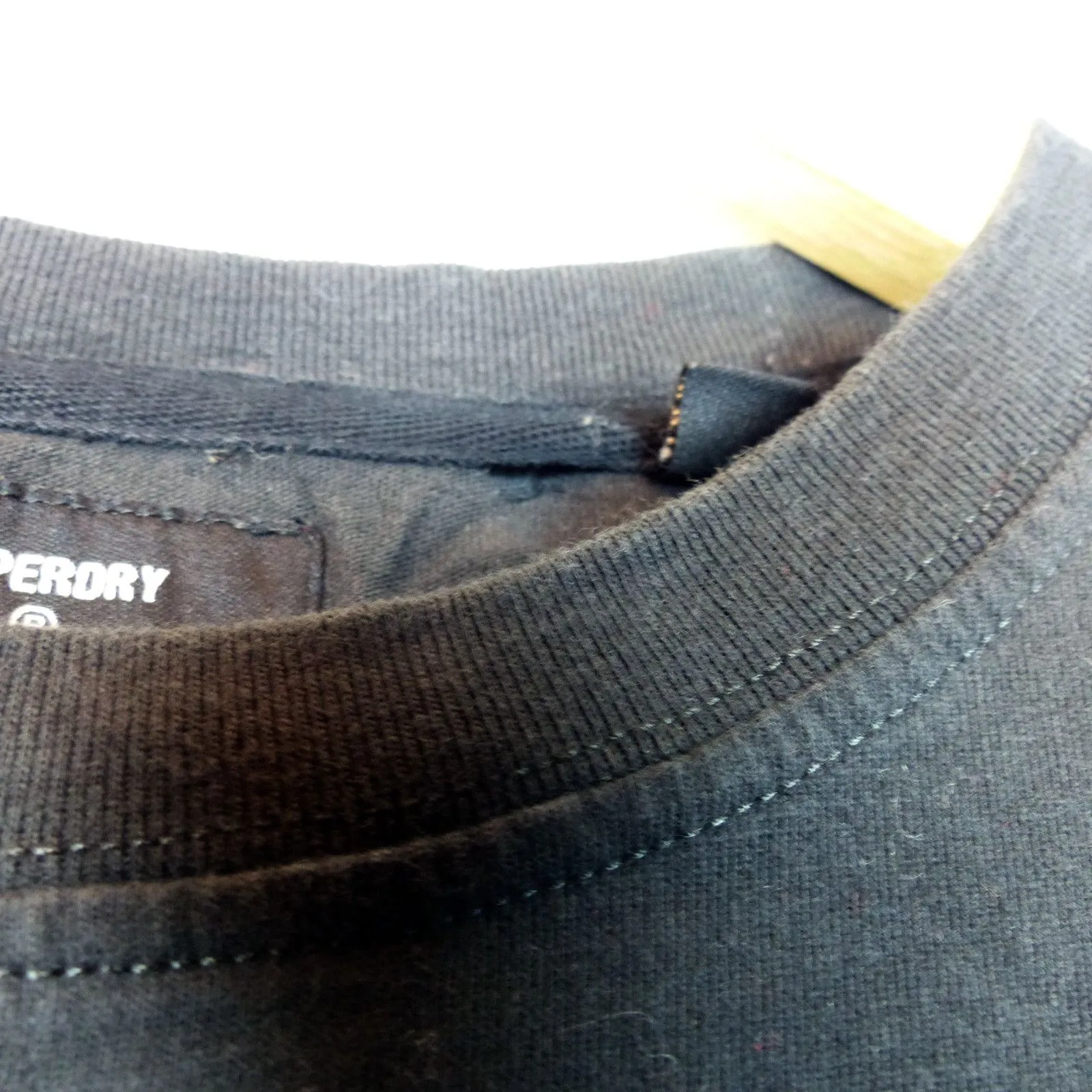 Superdry Black Label T-Shirt Women US 6 Black Out Graphic Logo Short Sleeve Moto - Image 10