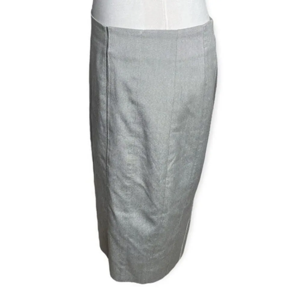 White House Black Market Basket Weave Pencil Skirt Black White Gray Size 8 - Image 4