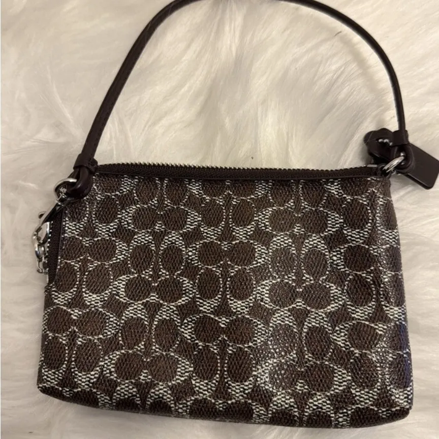 Coach Black and Brown Signature Wristlet - Image 2